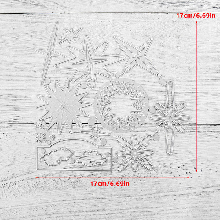 Pentagram Christmas Stamp Cutting Dies Set For Handmade Greeting Cards