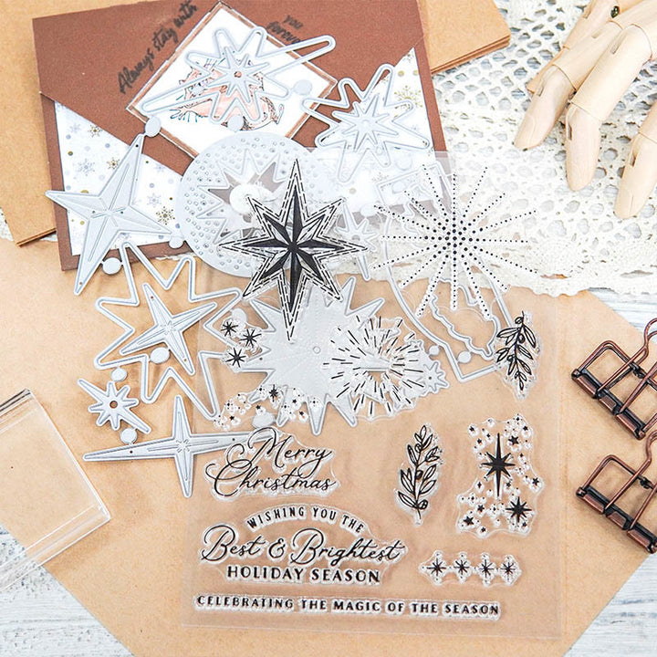 Pentagram Christmas Stamp Cutting Dies Set For Handmade Greeting Cards