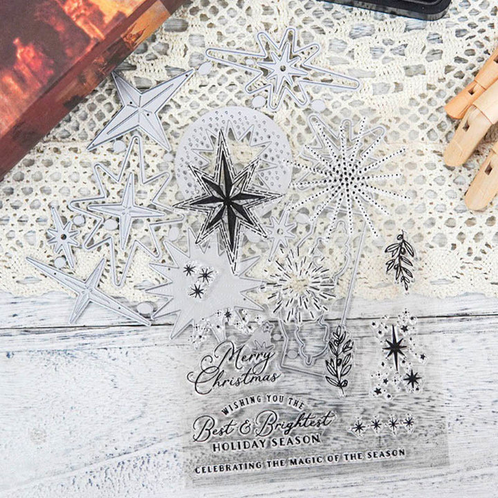 Pentagram Christmas Stamp Cutting Dies Set For Handmade Greeting Cards