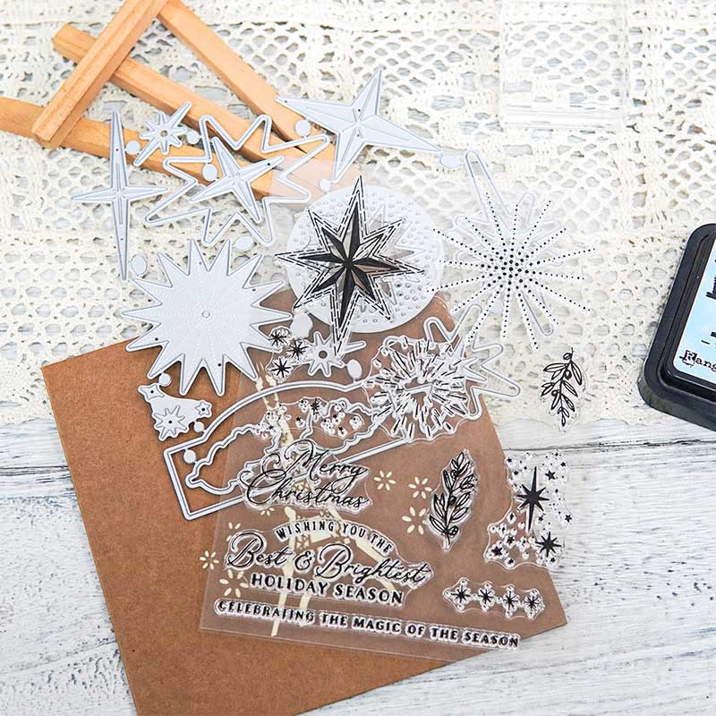 Pentagram Christmas Stamp Cutting Dies Set For Handmade Greeting Cards