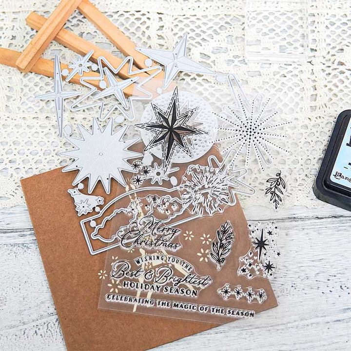 Pentagram Christmas Stamp Cutting Dies Set For Handmade Greeting Cards