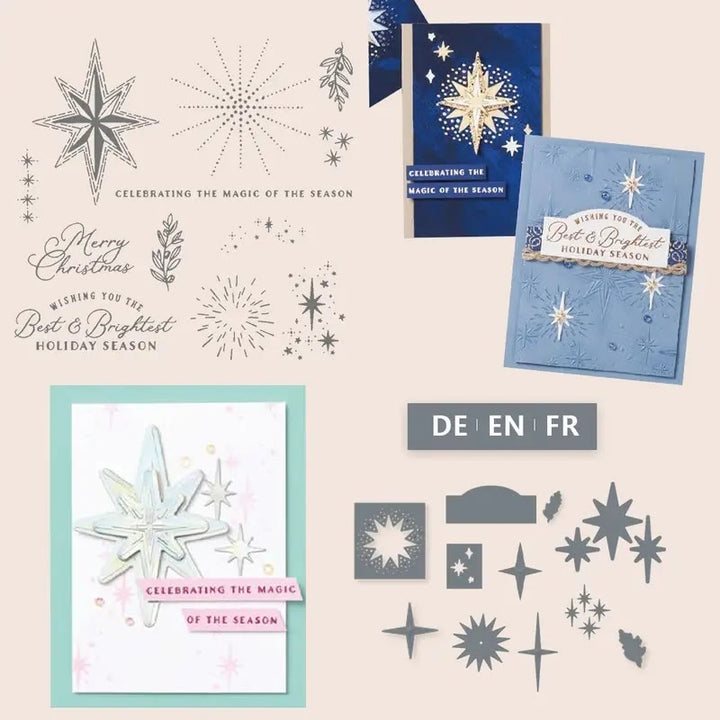 Pentagram Christmas Stamp Cutting Dies Set For Handmade Greeting Cards