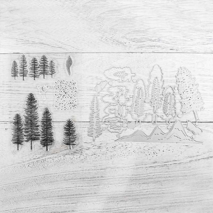 Forest White Cloud Stamp Cutting Dies Set For Handmade Greeting Cards