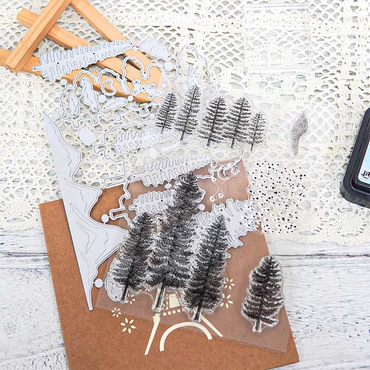 Forest White Cloud Stamp Cutting Dies Set For Handmade Greeting Cards