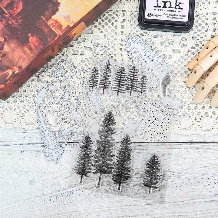 Forest White Cloud Stamp Cutting Dies Set For Handmade Greeting Cards