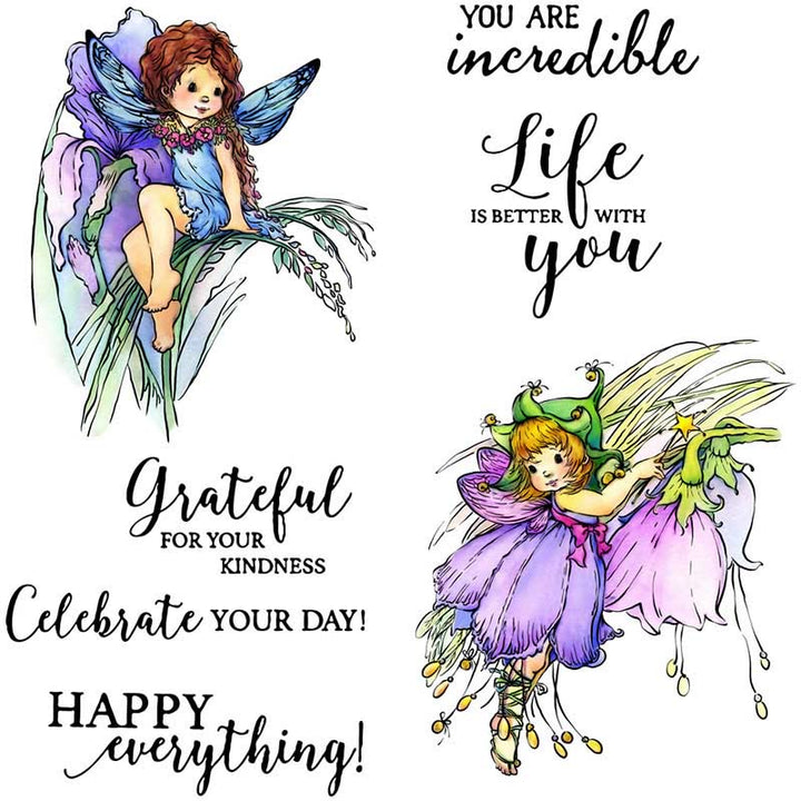 Cartoon Flower Fairies Stamp Cutting Dies Set For Handmade Greeting Cards