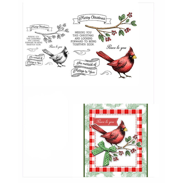 Christmas Bird Stamp Cutting Dies Set For Handmade Greeting Cards