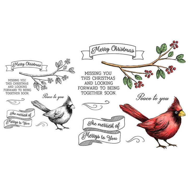 Christmas Bird Stamp Cutting Dies Set For Handmade Greeting Cards