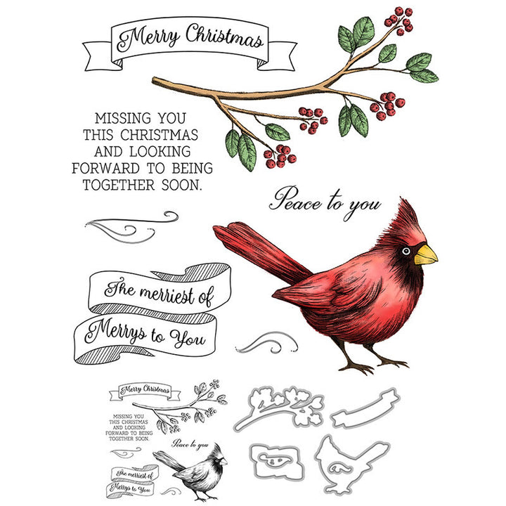 Christmas Bird Stamp Cutting Dies Set For Handmade Greeting Cards