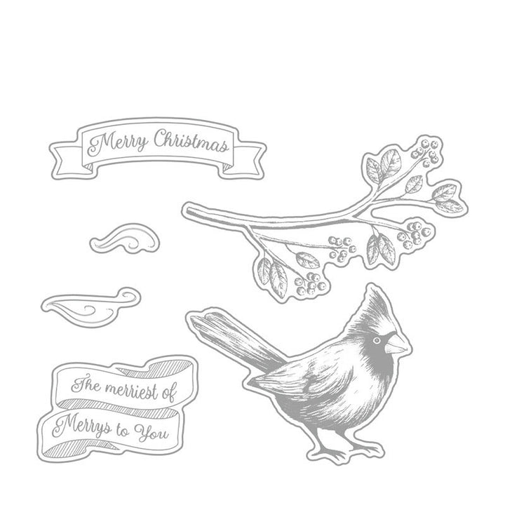 Christmas Bird Stamp Cutting Dies Set For Handmade Greeting Cards