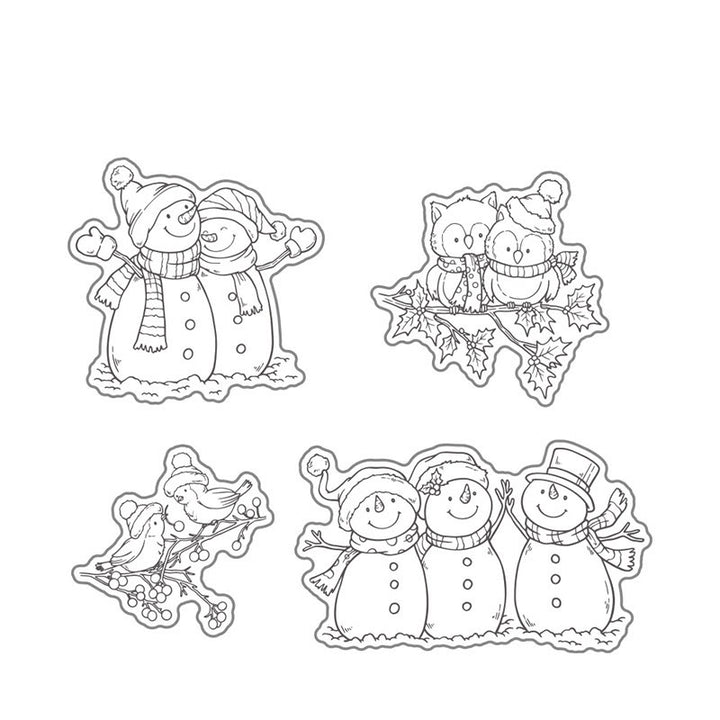 Winter Snowman Stamp Cutting Dies Set For Handmade Greeting Cards