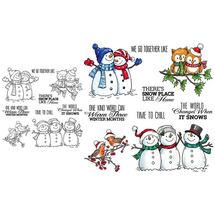 Winter Snowman Stamp Cutting Dies Set For Handmade Greeting Cards