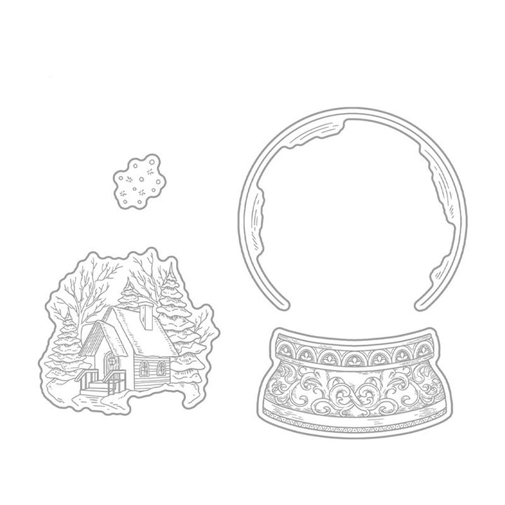 Christmas Snow House Stamp Cutting Dies Set For Greeting Cards