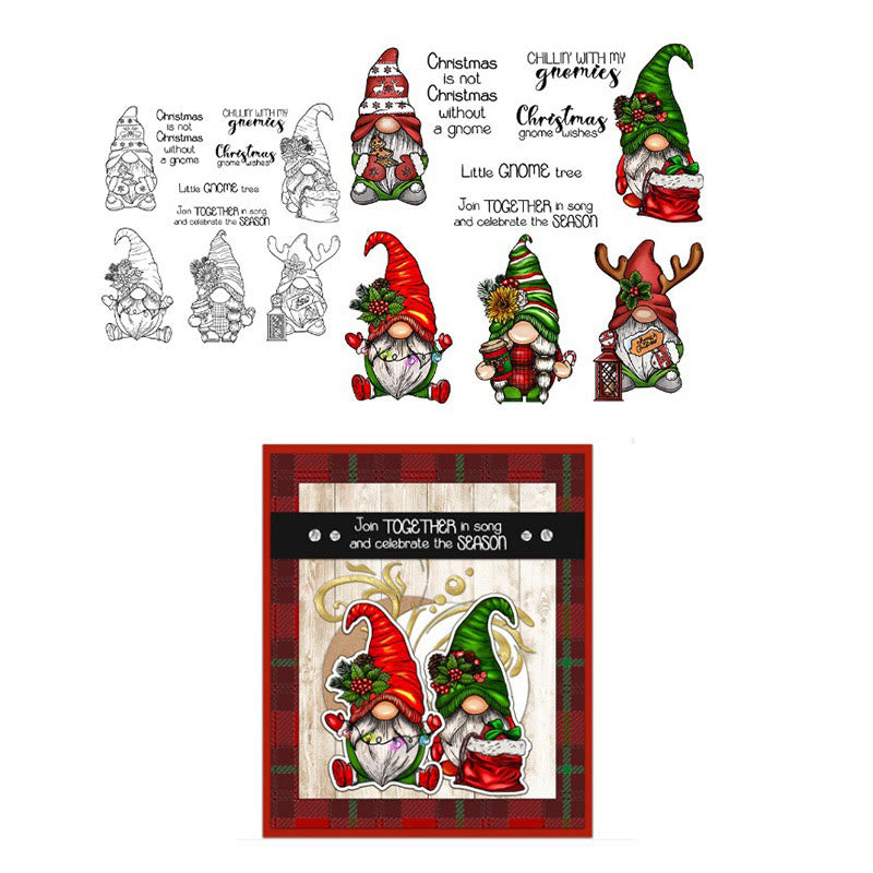 Christmas Dwarf Stamp Cutting Dies Set For Handmade Greeting Cards