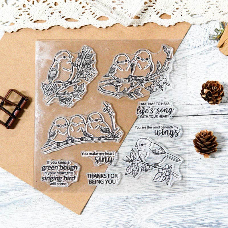 Cute Birds Stamp Cutting Dies Set For Handmade Greeting Crafts