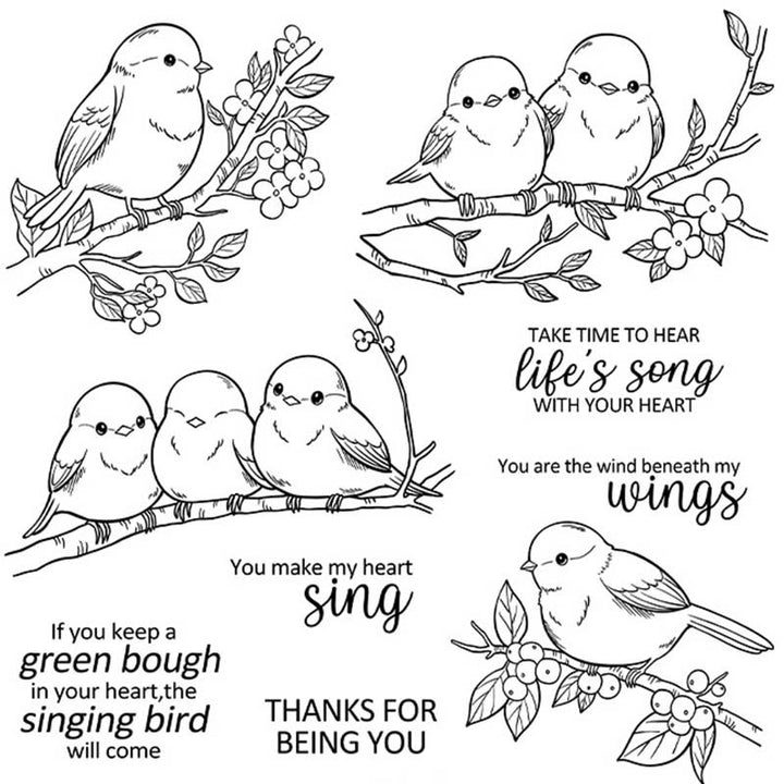 Cute Birds Stamp Cutting Dies Set For Handmade Greeting Crafts