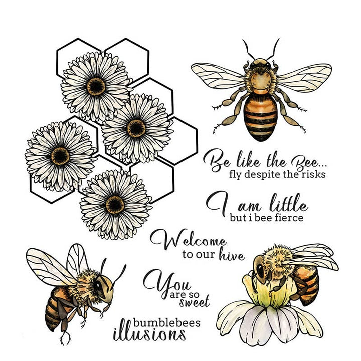 Flowers And Bees Stamp Cutting Dies Set For Handmade Greeting Crafts