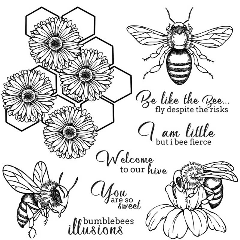 Flowers And Bees Stamp Cutting Dies Set For Handmade Greeting Crafts