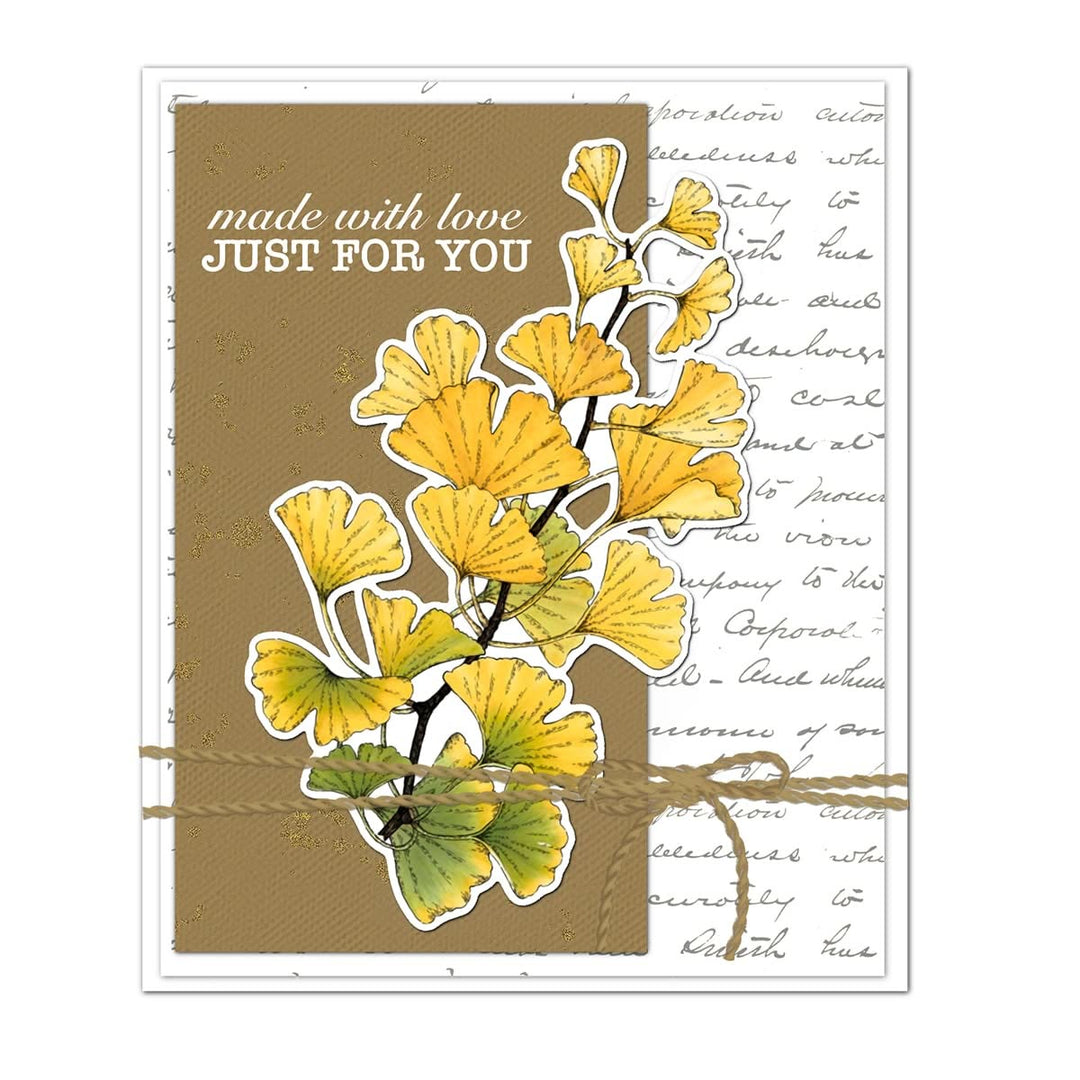 Ginkgo Leaf Stamp Cutting Dies Set For Handmade Postcard Crafts