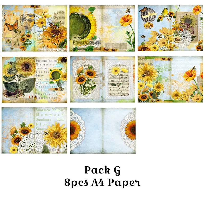 Retro European Style Flowers Background Paper Junk Journal Scrapbook Supplies