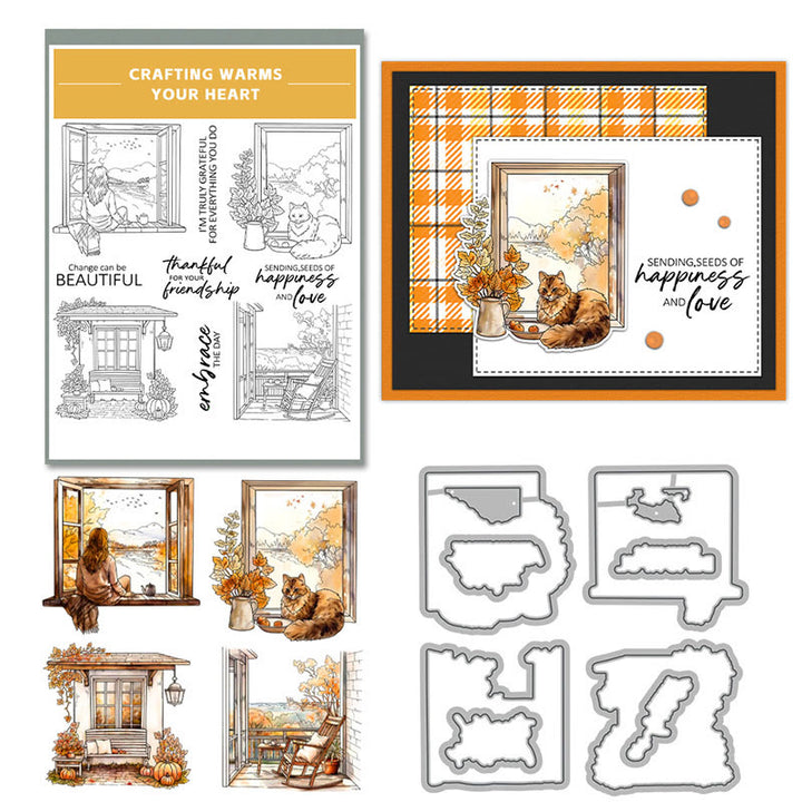 Feeling Autumn Stamp Cutting Dies Set For Handmade Greeting Crafts