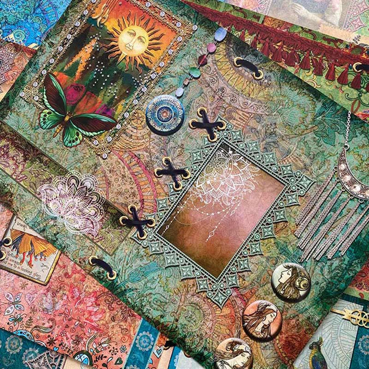 Gypsy Green Junk Journal Scrapbook Paper A4 Retro Scrapbooking Supplies