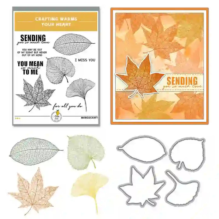 Leaf And Fern Stamp Cutting Dies Set For Handmade Greeting Cards