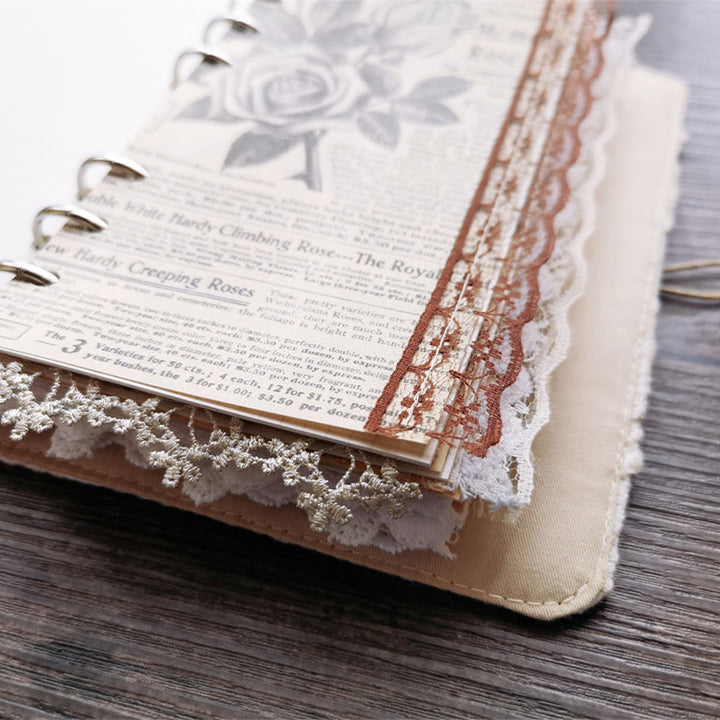 A5/ A6 Leaf Butterfly Lace Cloth Cover For Journal Notebook