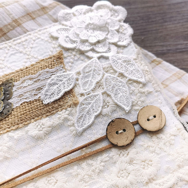 A5/ A6 Leaf Butterfly Lace Cloth Cover For Journal Notebook