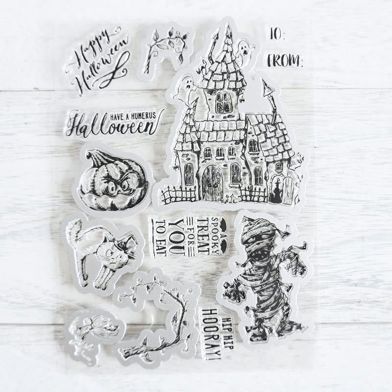 Halloween Haunted House Stamp Cutting Dies Set For Greeting Cards