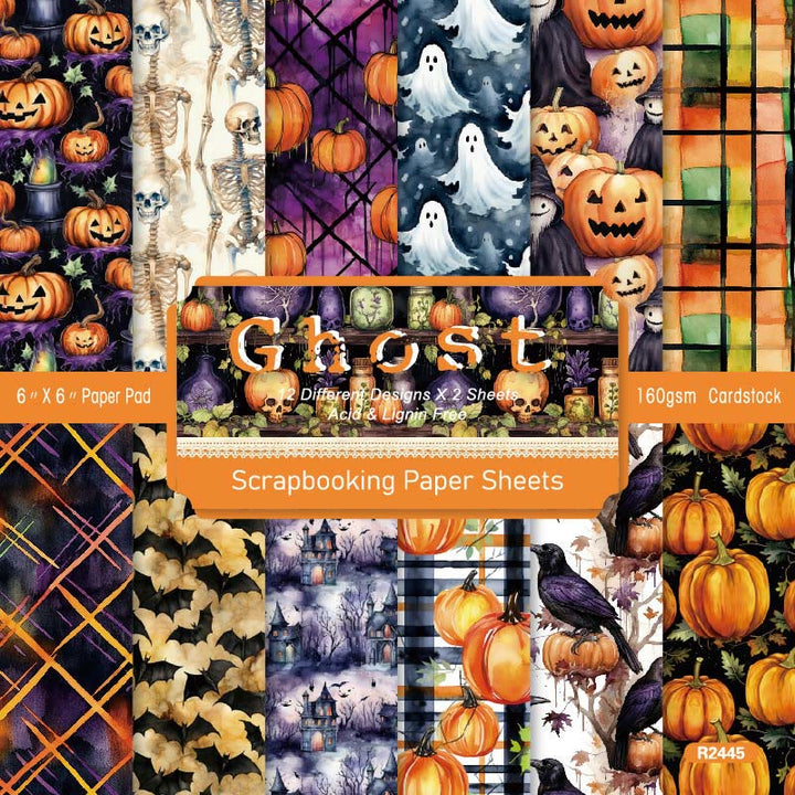 Halloween Ghost Series Paper Set Funny Pumpkin Decorative Journaling Paper