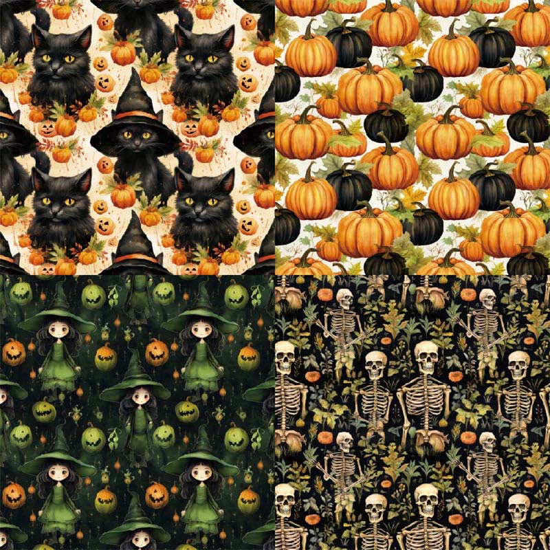 Happy Halloween Series Paper Set Black Cat Decorative Journaling Paper