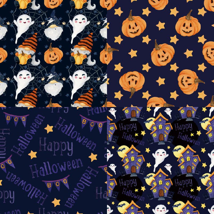 Halloween Series Paper Set Dark Blue Background Decorative Journaling Paper