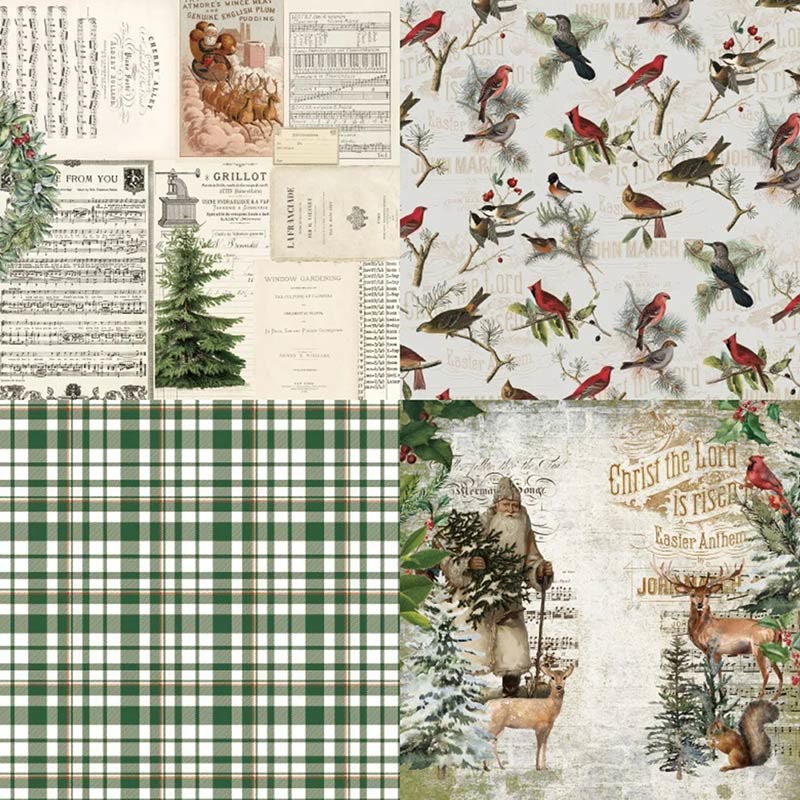 Christmas Series Paper Set Warm Landscape Decorative Journaling Paper