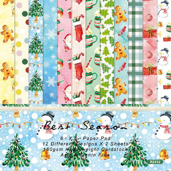 Merry Christmas Series Paper Set Best Season Decorative Journaling Paper