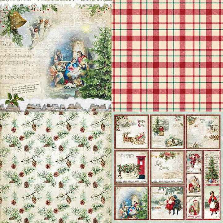 Merry Christmas Series Paper Set Winter Holiday Decorative Journaling Paper