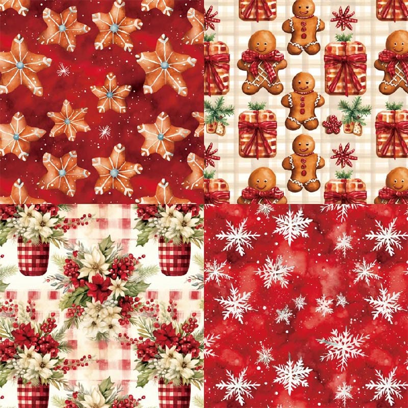 Christmas Biscuits Series Paper Set Holiday Decor Journaling Background Paper