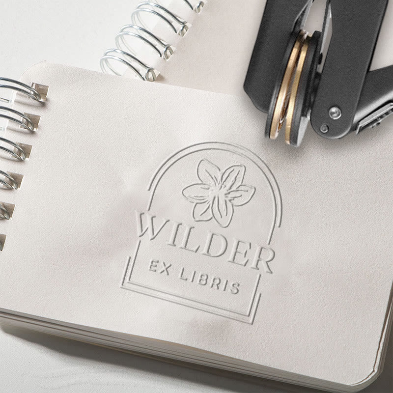 Personalized Book Embosser With Plant And Border For Writers