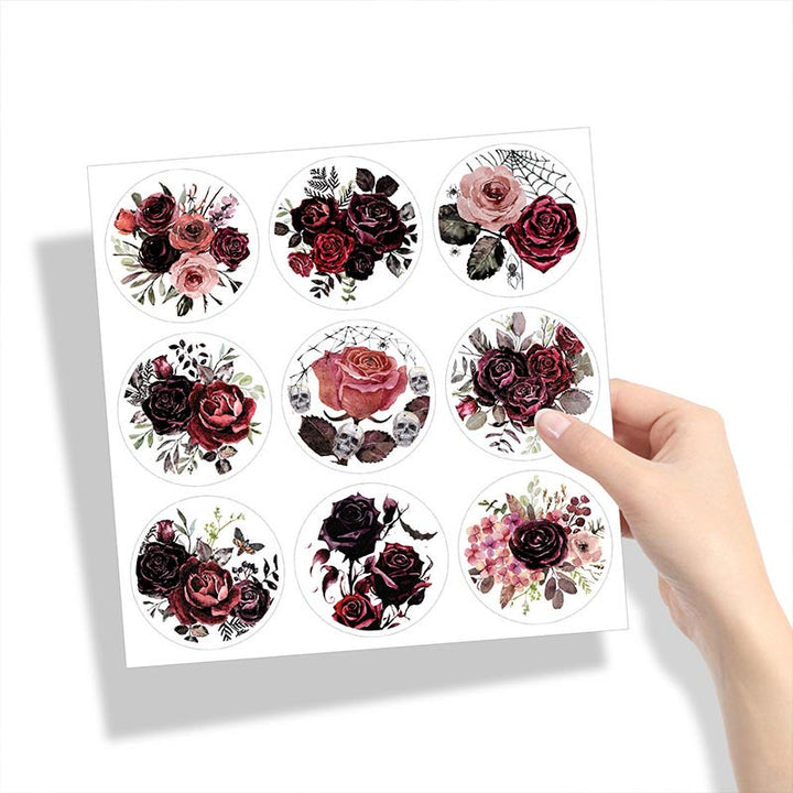 24pcs Set Ancient Flower Bat Greeting Cards With Envelopes And Stickers