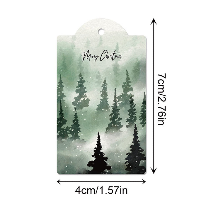 60pcs Set Water Forest Theme Greeting Gift Tag With Rope