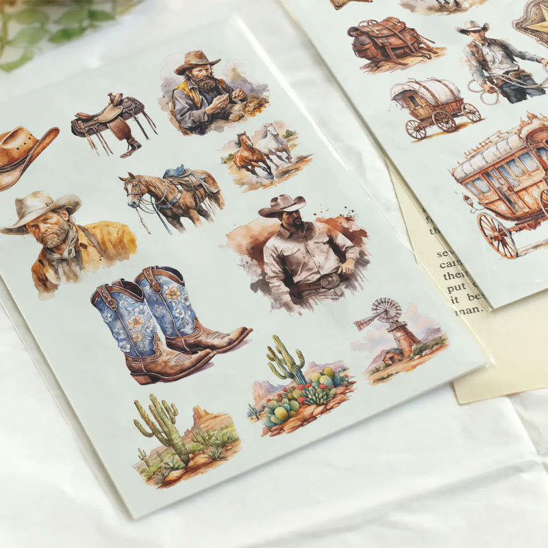 Western Cowboy Series Sticker For DIY Journal Decor