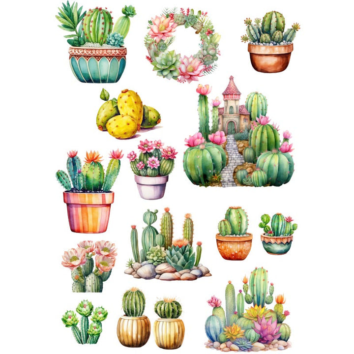 Desert Cactus Series Sticker For DIY Journal Decor