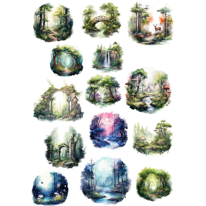 Fairy Tale Forest Series Sticker For DIY Journal Decor