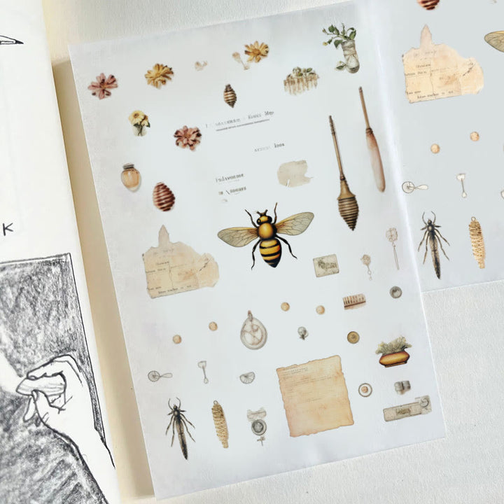 Industrious Little Bee Series Sticker For DIY Journal Decor