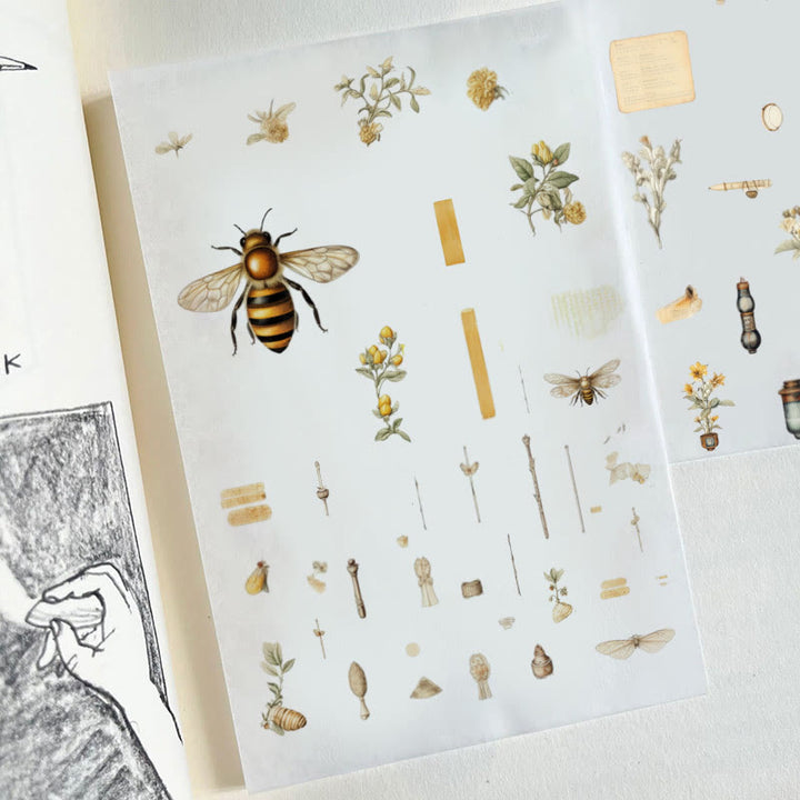 Industrious Little Bee Series Sticker For DIY Journal Decor