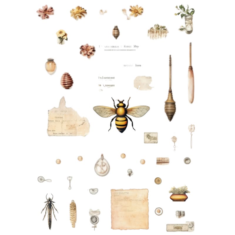 Industrious Little Bee Series Sticker For DIY Journal Decor