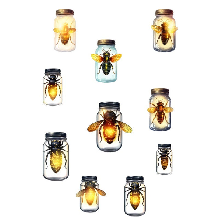 Bees In Bottle Series Sticker For DIY Journal Decor