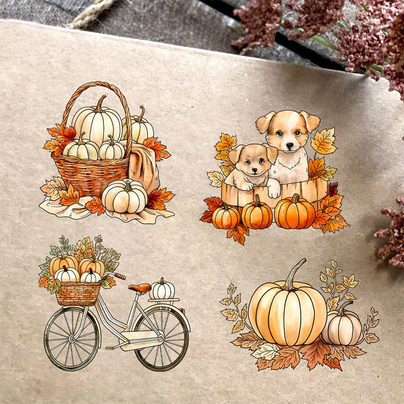 Golden Fall Thanksgiving Theme Stamps and Dies Set for Card Making