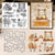 Vintage Manor Golder Autumn Style Clear Rubber Stamps and Cutting Dies Set