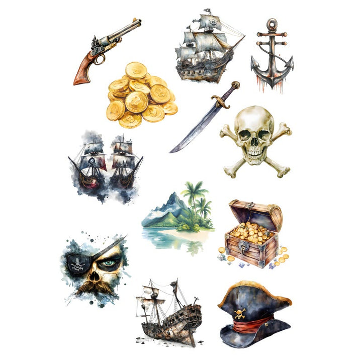 Seafaring Treasure Series Rub On Sticker Transfer Sticker For Crafts